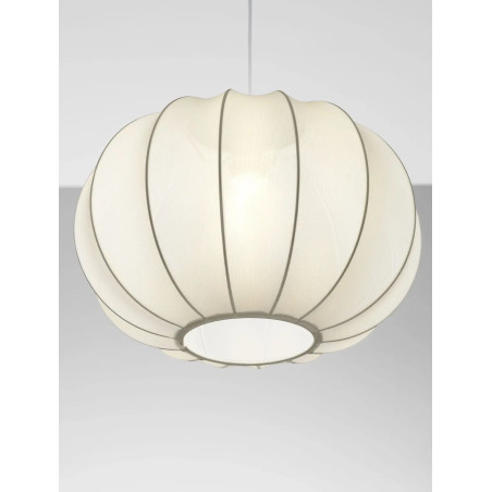 Lampa wisząca japandi z białym kloszem Fujisaki 40cm