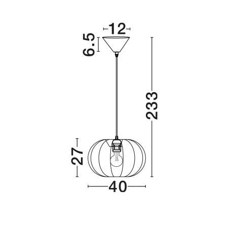 Lampa wisząca japandi z białym kloszem Fujisaki 40cm