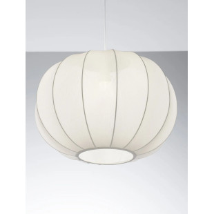 Lampa wisząca japandi z białym kloszem Fujisaki 50cm