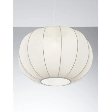 Lampa wisząca japandi z białym kloszem Fujisaki 50cm