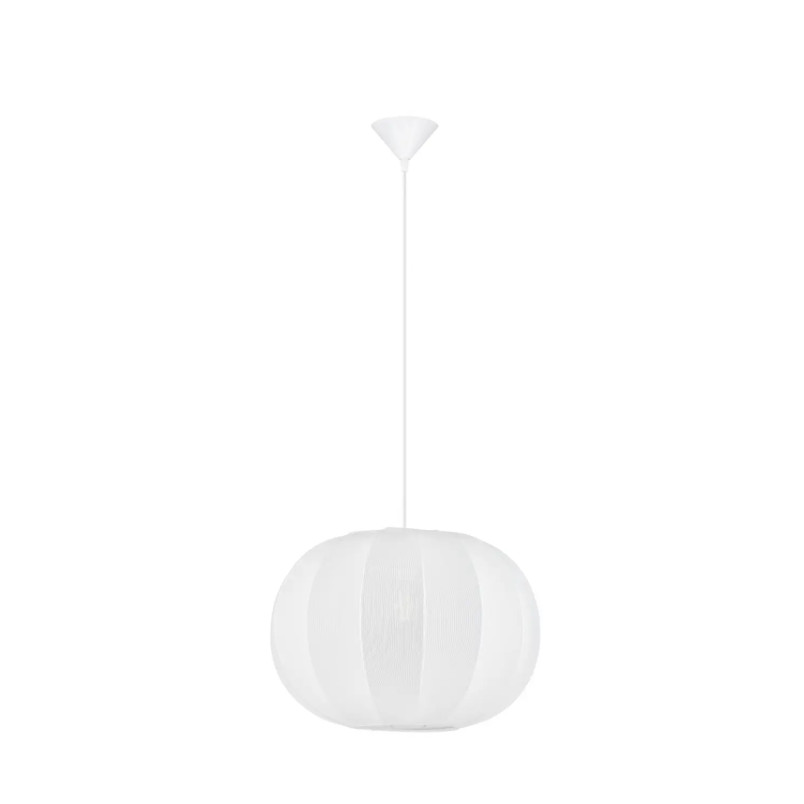 Lampa wisząca japandi z białym kloszem Fujisaki 50cm