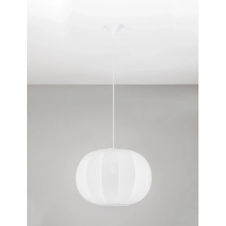 Lampa wisząca japandi z białym kloszem Fujisaki 50cm