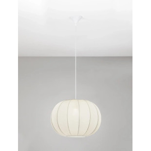 Lampa wisząca japandi z białym kloszem Fujisaki 50cm