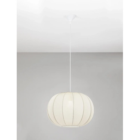 Lampa wisząca japandi z białym kloszem Fujisaki 50cm