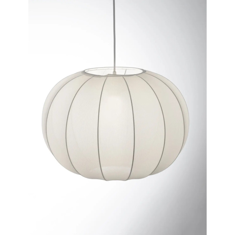 Lampa wisząca japandi z białym kloszem Fujisaki 50cm