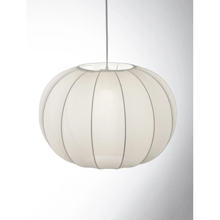 Lampa wisząca japandi z białym kloszem Fujisaki 50cm