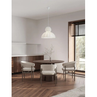 Lampa wisząca japandi z białym kloszem Fujisaki II 50,5cm