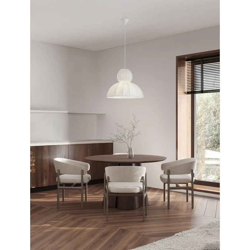Lampa wisząca japandi z białym kloszem Fujisaki II 50,5cm