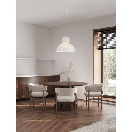 Lampa wisząca japandi z białym kloszem Fujisaki II 50,5cm
