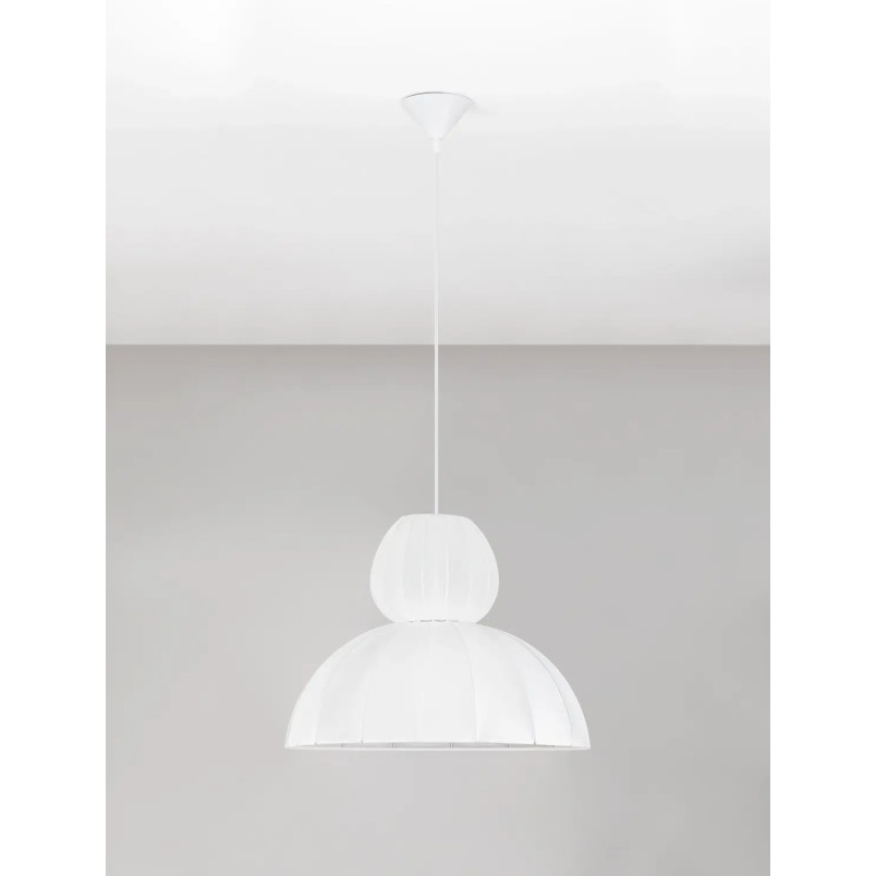 Lampa wisząca japandi z białym kloszem Fujisaki II 50,5cm