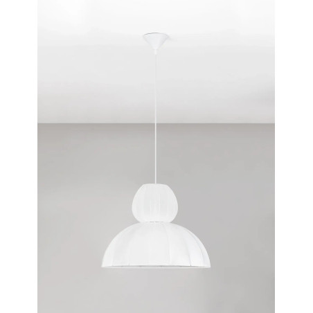 Lampa wisząca japandi z białym kloszem Fujisaki II 50,5cm