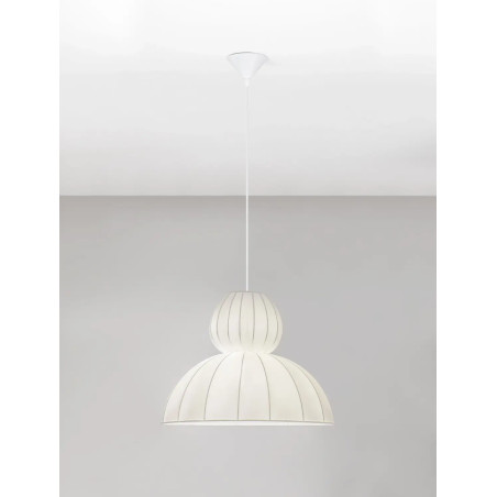 Lampa wisząca japandi z białym kloszem Fujisaki II 50,5cm