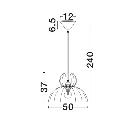 Lampa wisząca japandi z białym kloszem Fujisaki II 50,5cm