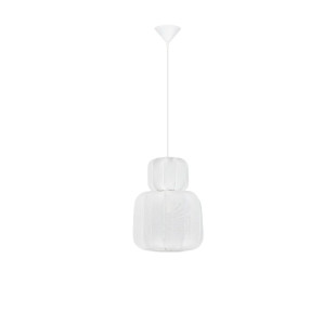Lampa wisząca japandi z białym kloszem Fujisaki II 28cm