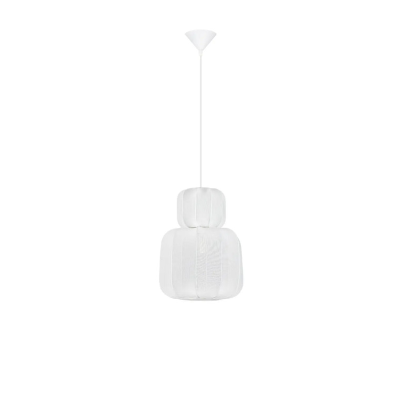 Lampa wisząca japandi z białym kloszem Fujisaki II 28cm