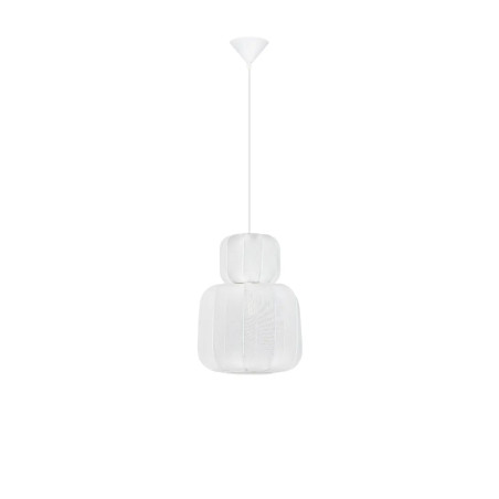 Lampa wisząca japandi z białym kloszem Fujisaki II 28cm