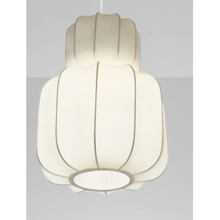 Lampa wisząca japandi z białym kloszem Fujisaki II 28cm