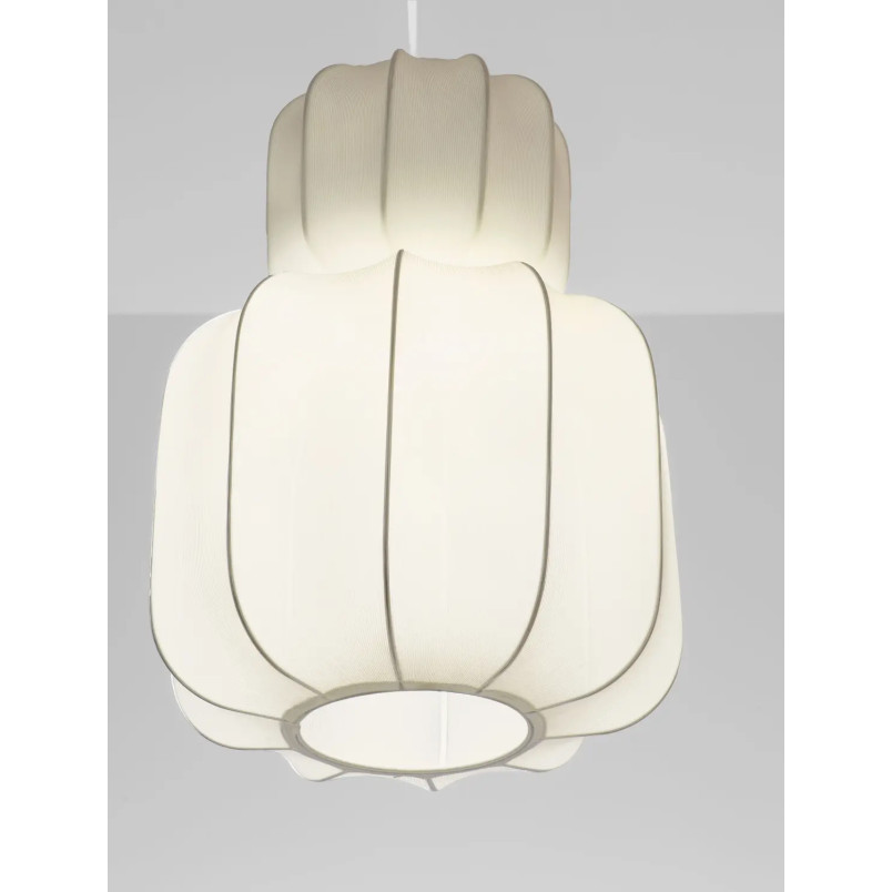 Lampa wisząca japandi z białym kloszem Fujisaki II 28cm
