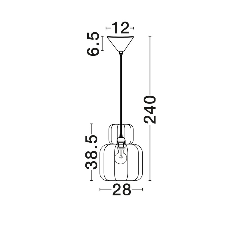 Lampa wisząca japandi z białym kloszem Fujisaki II 28cm