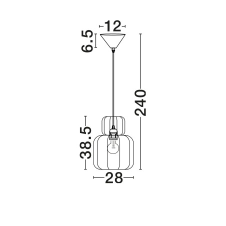 Lampa wisząca japandi z białym kloszem Fujisaki II 28cm
