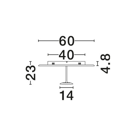Plafon designerski ze ściemniaczem triac Mupo 60cm LED 3000K biały 