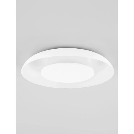 Plafon modern z płaskim kloszem Supino 40cm LED 27000-4000K biały