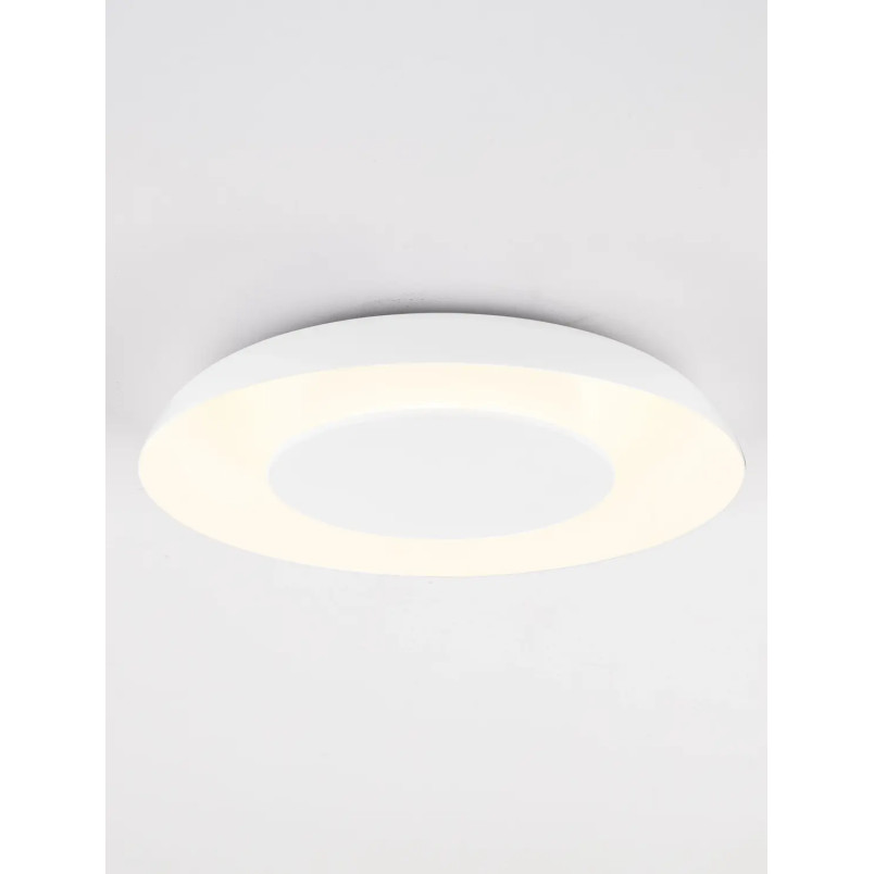 Plafon modern z płaskim kloszem Supino 40cm LED 27000-4000K biały