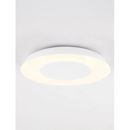Plafon modern z płaskim kloszem Supino 40cm LED 27000-4000K biały