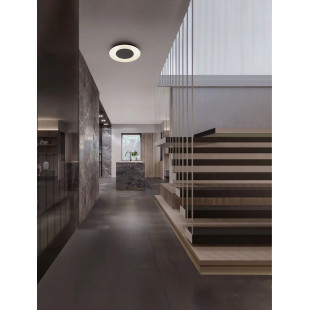 Plafon modern z płaskim kloszem Supino 40cm LED 27000-4000K czarno-biały