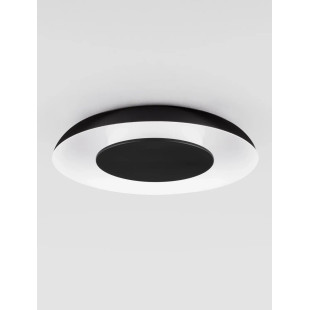Plafon modern z płaskim kloszem Supino 40cm LED 27000-4000K czarno-biały