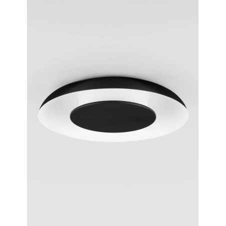 Plafon modern z płaskim kloszem Supino 40cm LED 27000-4000K czarno-biały