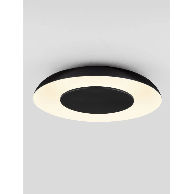 Plafon modern z płaskim kloszem Supino 40cm LED 27000-4000K czarno-biały
