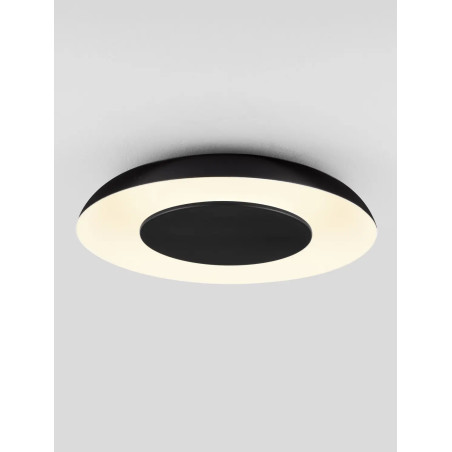 Plafon modern z płaskim kloszem Supino 40cm LED 27000-4000K czarno-biały