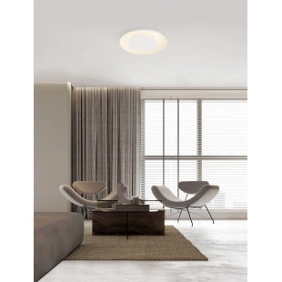 Plafon modern z płaskim kloszem Supino 60cm LED 27000-4000K biały
