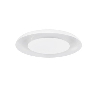 Plafon modern z płaskim kloszem Supino 60cm LED 27000-4000K biały