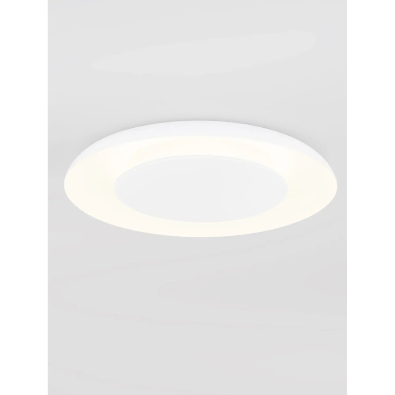 Plafon modern z płaskim kloszem Supino 60cm LED 27000-4000K biały