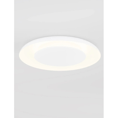 Plafon modern z płaskim kloszem Supino 60cm LED 27000-4000K biały