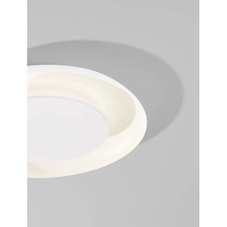 Plafon modern z płaskim kloszem Supino 60cm LED 27000-4000K biały
