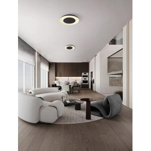 Plafon modern z płaskim kloszem Supino 60cm LED 27000-4000K czarno-biały