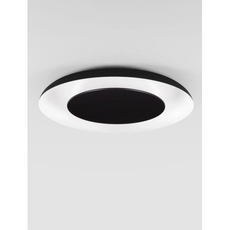 Plafon modern z płaskim kloszem Supino 60cm LED 27000-4000K czarno-biały