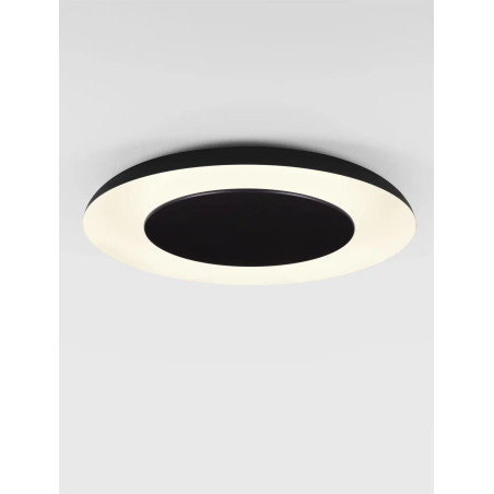 Plafon modern z płaskim kloszem Supino 60cm LED 27000-4000K czarno-biały