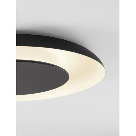 Plafon modern z płaskim kloszem Supino 60cm LED 27000-4000K czarno-biały