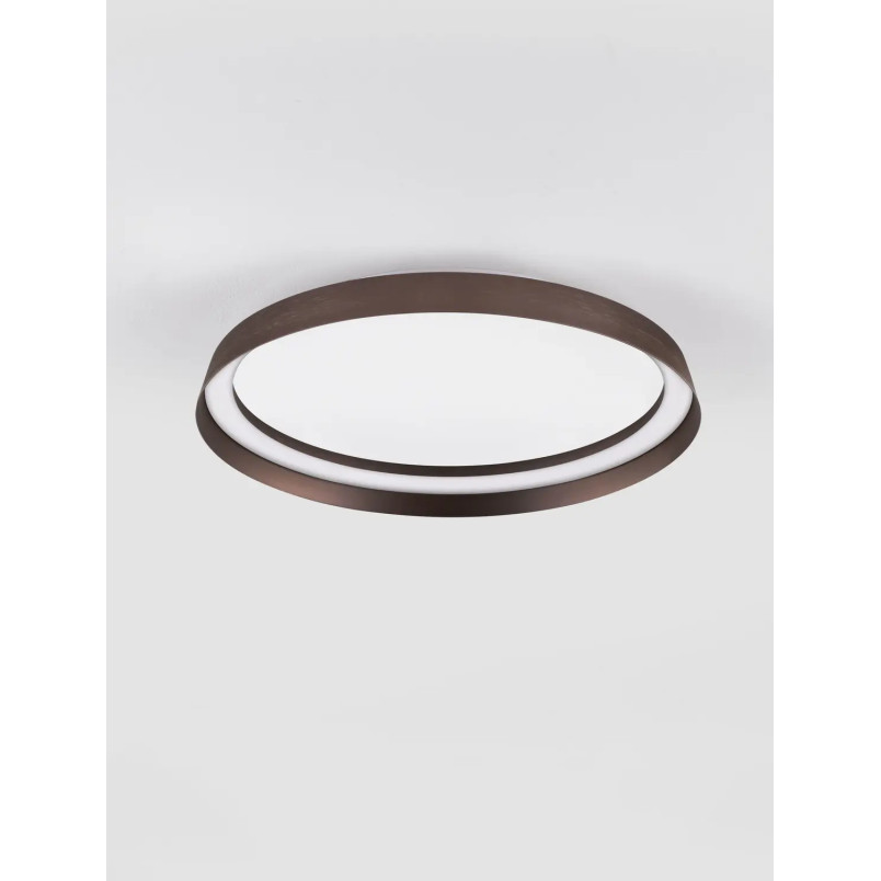 Plafon okrągły modern ze ściemniaczem Arpino 43,7cm LED 2700-3000K szczotkowany brąz - coffee