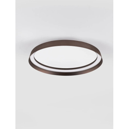 Plafon okrągły modern ze ściemniaczem Arpino 43,7cm LED 2700-3000K szczotkowany brąz - coffee