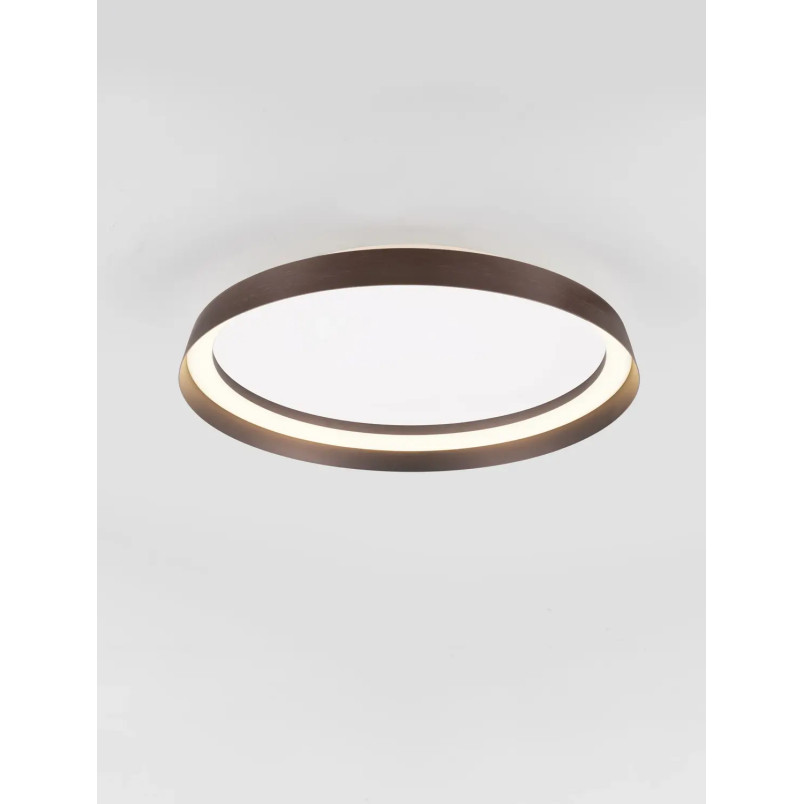Plafon okrągły modern ze ściemniaczem Arpino 43,7cm LED 2700-3000K szczotkowany brąz - coffee