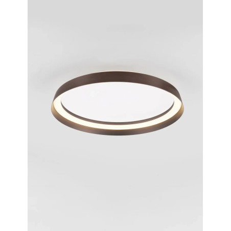 Plafon okrągły modern ze ściemniaczem Arpino 43,7cm LED 2700-3000K szczotkowany brąz - coffee