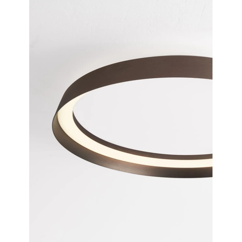 Plafon okrągły modern ze ściemniaczem Arpino 43,7cm LED 2700-3000K szczotkowany brąz - coffee
