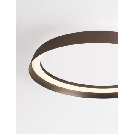Plafon okrągły modern ze ściemniaczem Arpino 43,7cm LED 2700-3000K szczotkowany brąz - coffee