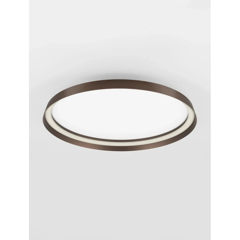 Plafon okrągły modern ze ściemniaczem Arpino 58cm LED 2700-3000K szczotkowany brąz - coffee