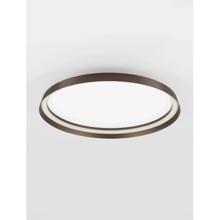 Plafon okrągły modern ze ściemniaczem Arpino 58cm LED 2700-3000K szczotkowany brąz - coffee